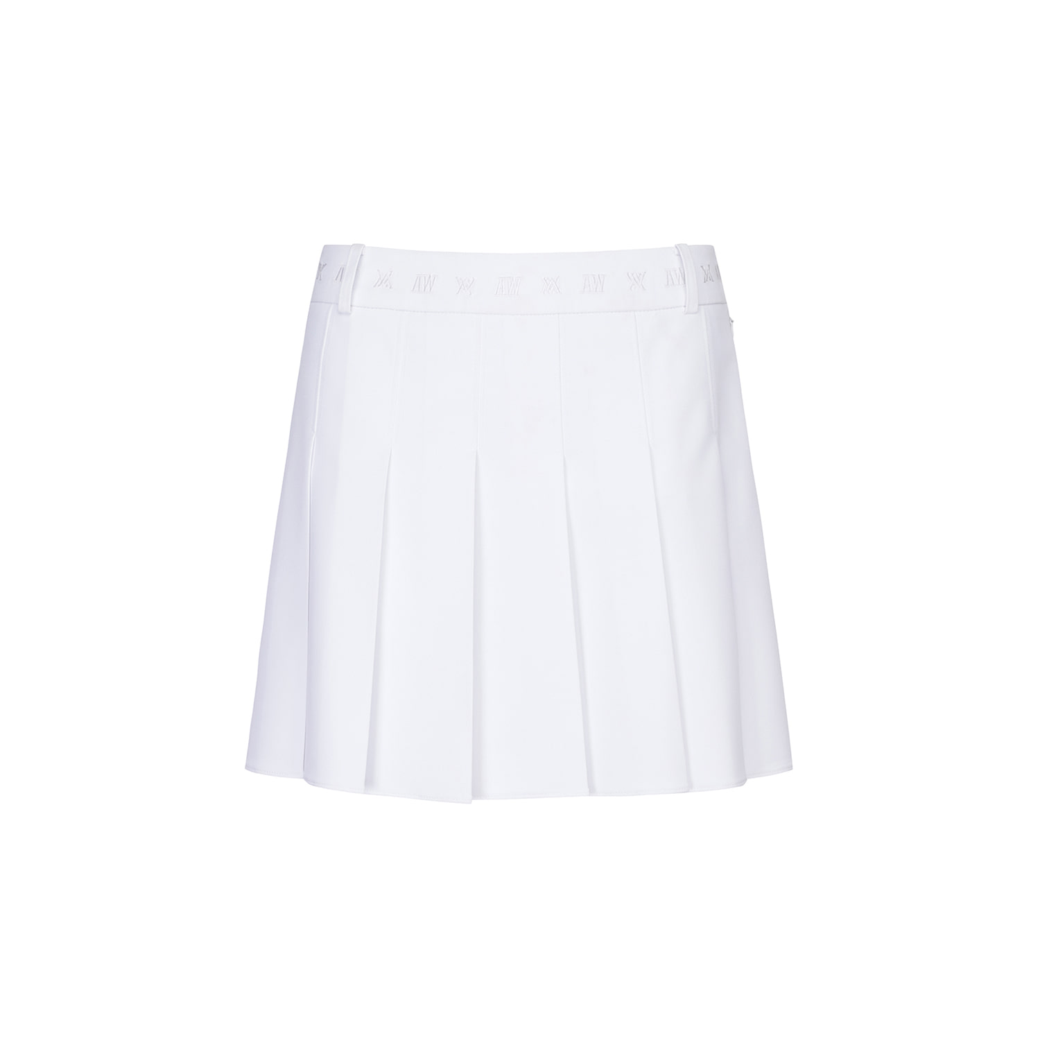 W LOGO BAND POINT PLEATS SQ_WH