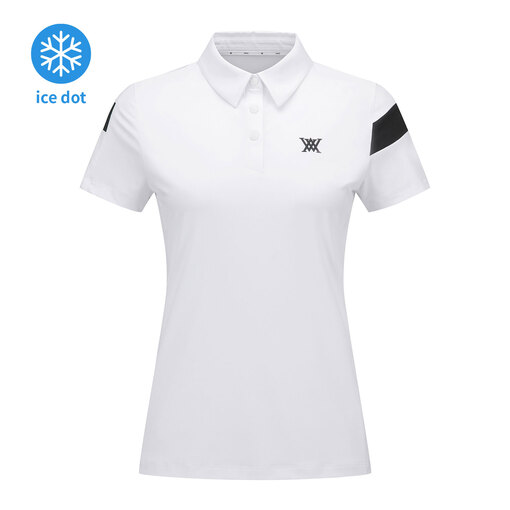 WOMEN ICE DOTS INCISION POINT SHORT T-SHIRT_WH